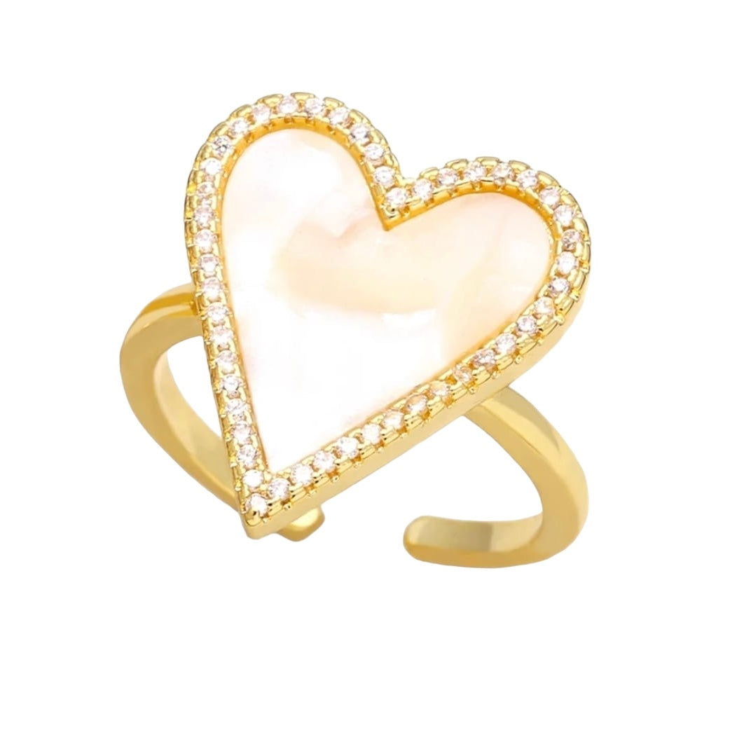 Bague White Heart